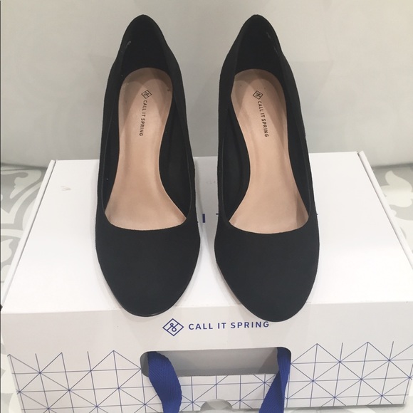 Spring Black Faux suede Heels - Picture 5 of 7